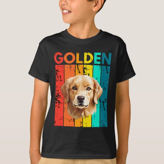 Vibrant Golden Retriever Retro Design T-shirt (Voorkant)