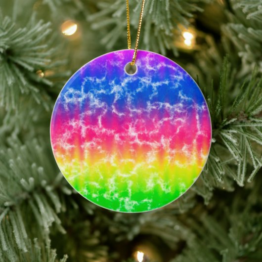 Vibrant gradiënt Tie Dye Kerstannament Keramisch Ornament (Boom)