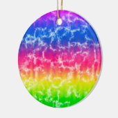 Vibrant gradiënt Tie Dye Kerstannament Keramisch Ornament (Links)