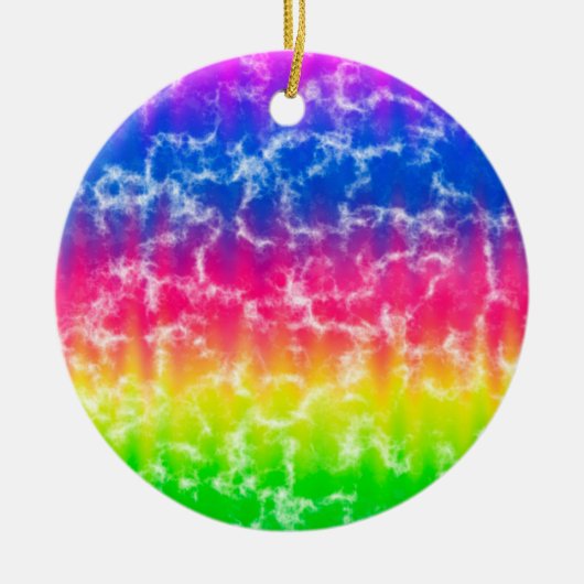 Vibrant Gradient Tie Dye Ornement de Noël (Devant)
