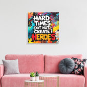 Vibrant Gradient Typographical Create Heroes Canvas Afdruk (Insitu (Woonkamer))