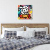 Vibrant Gradient Typographical Create Heroes  Canvas Afdruk (Insitu (Slaapkamer))