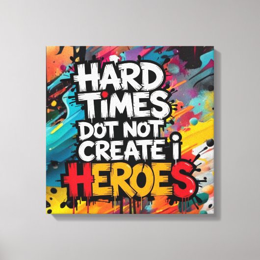 Vibrant Gradient Typographical Create Heroes  Canvas Afdruk (Voorkant)