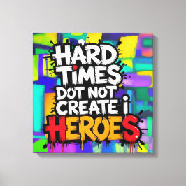 Vibrant Gradient Typographical Create Heroes  Canvas Afdruk
