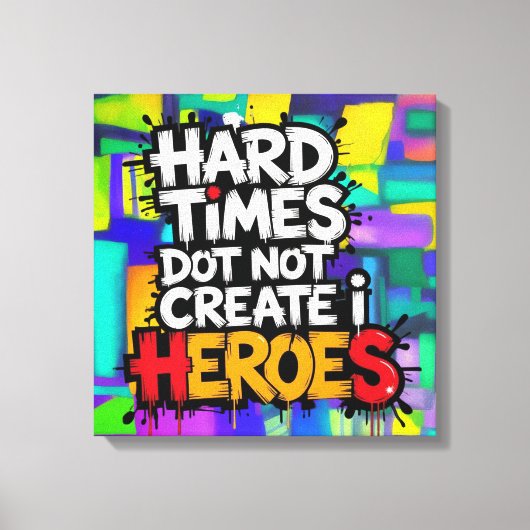 Vibrant Gradient Typographical Create Heroes Canvas Afdruk (Voorkant)