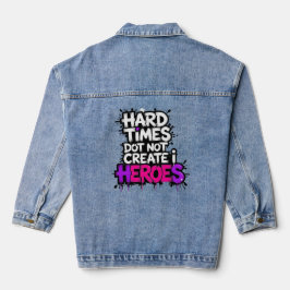 Vibrant Gradient Typographical Create Heroes  Denim Jacket