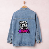 Vibrant Gradient Typographical Create Heroes Denim Jacket (Hangar)