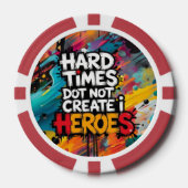 Vibrant Gradient Typographical Create Heroes Poker Chips (Voorkant)