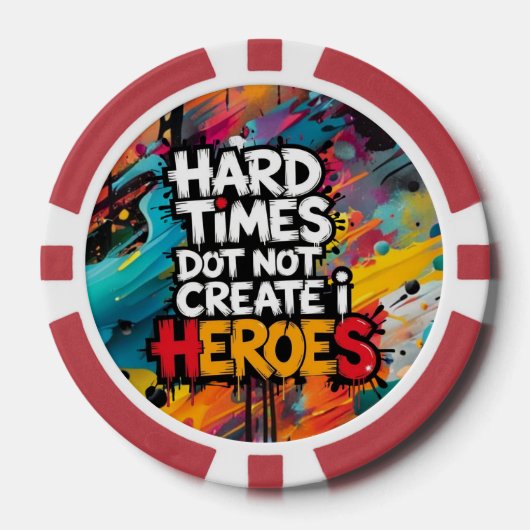 Vibrant Gradient Typographical Create Heroes  Poker Chips (Voorkant)