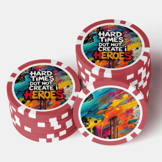 Vibrant Gradient Typographical Create Heroes  Poker Chips (Opstapeling)