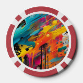 Vibrant Gradient Typographical Create Heroes Poker Chips (Achterkant)