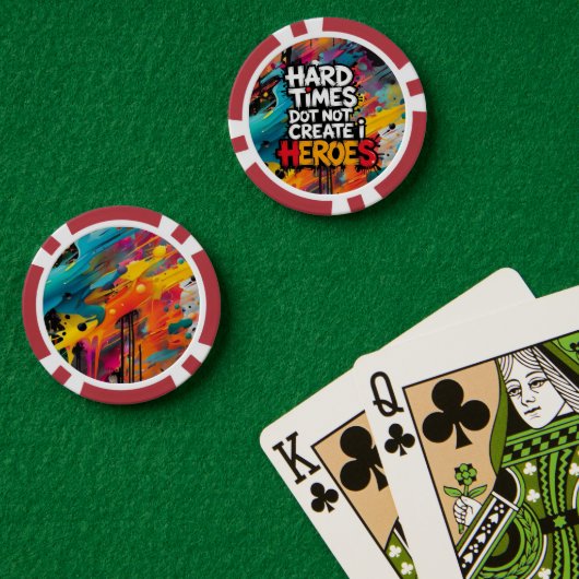 Vibrant Gradient Typographical Create Heroes Poker Chips (Pokertafel (Dubbel))