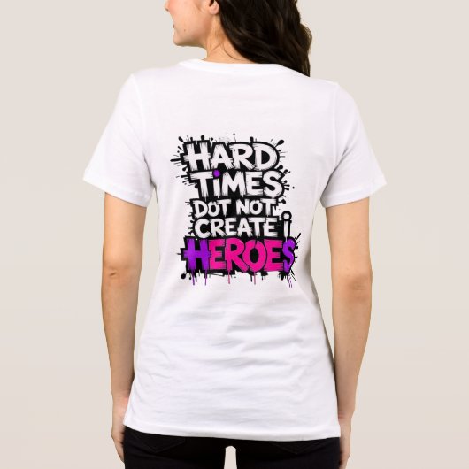 Vibrant Gradient Typographical Create Heroes  Tri-Blend Shirt (Achterkant)
