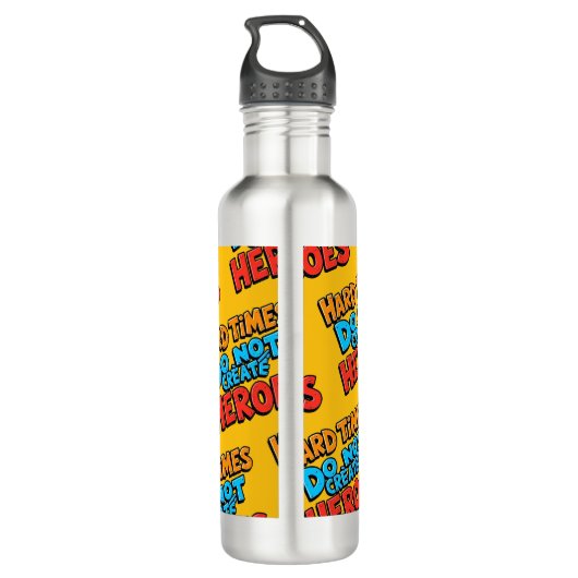 Vibrant Gradient Typographical Create Heroes Waterfles (Achterkant)