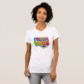 Vibrant Graffiti Fresh Beats DJ Turntable T-Shirt  (Voorkant volledig)