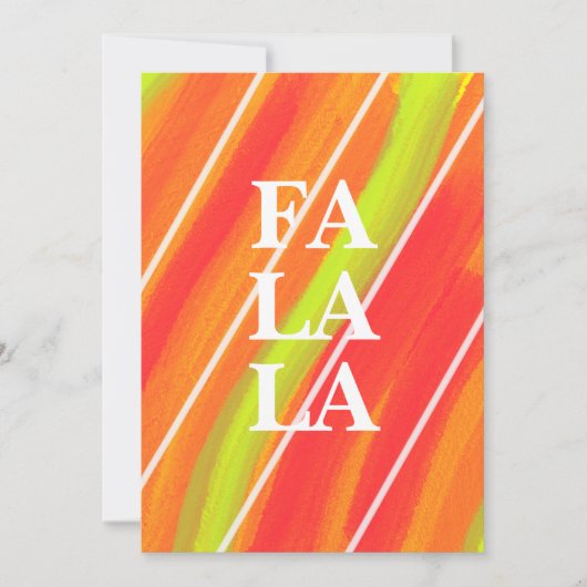 Vibrant Green and Orange Festive Fa La La Feestdagenkaart (Voorkant)