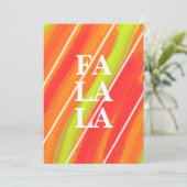 Vibrant Green and Orange Festive Fa La La Feestdagenkaart (Staand voorkant)