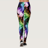 Vibrant Green Blue Paarse Abstracte roker Leggings (Achterkant)