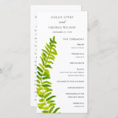 Vibrant Green Fern Foliage Wedding Program Kaart (Voorkant / Achterkant)