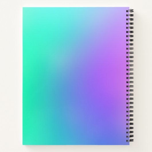 Vibrant Groen Paars Abstract Unicorn Gradiënt Notitieboek (Achterkant)