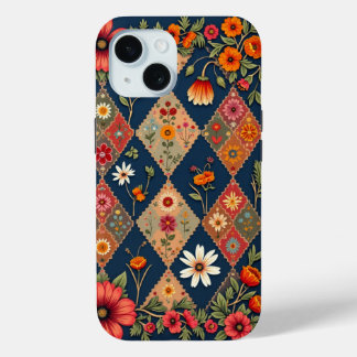 Vibrant Harmony: Geometrische Bloemen Telefoon Cas