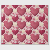 Vibrant Heart Pattern Wrapping Paper - Pink, Red,  Cadeaupapier (Vlak)