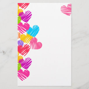 Vibrant Hearts Briefpapier