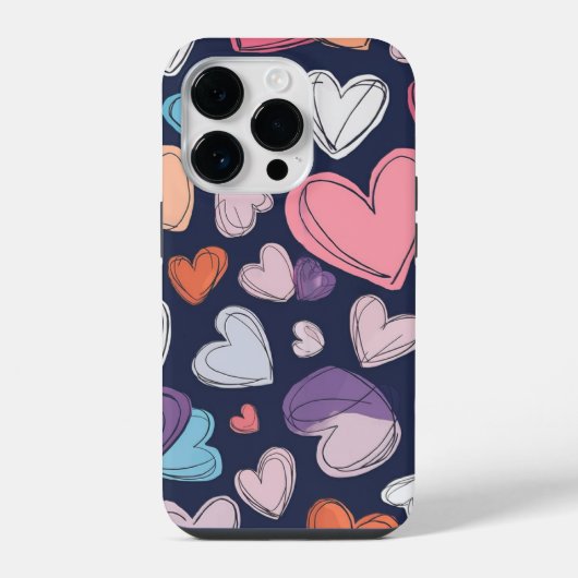 Vibrant Hearts iPhone Case - Romantisch cadeau-ide Hoesje (Achterkant)