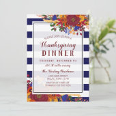 Vibrant Herfst Bouquet Thanksgiving Dinner Kaart (Staand voorkant)