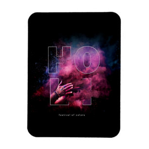 Vibrant Holi Festival of Colors Design Magneet