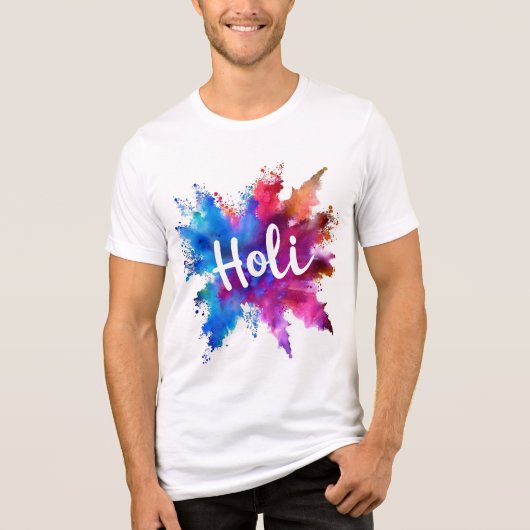 Vibrant Holi Splash Graphic Tee Tri-Blend Shirt (Voorkant)