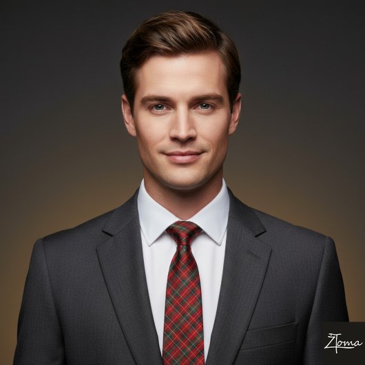 Vibrant Holiday Tartan Stropdas