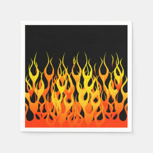 Vibrant Hot Classic Racing Flames on Fire Servetten