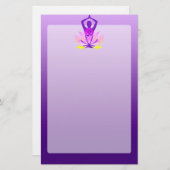 Vibrant Hue om Lotus Yoga Pose Briefpapier (Voorkant / Achterkant)