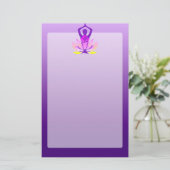 Vibrant Hue om Lotus Yoga Pose Briefpapier (Staand voorkant)
