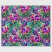 Vibrant Illustrated Peacock Pattern Cadeaupapier (Vlak)