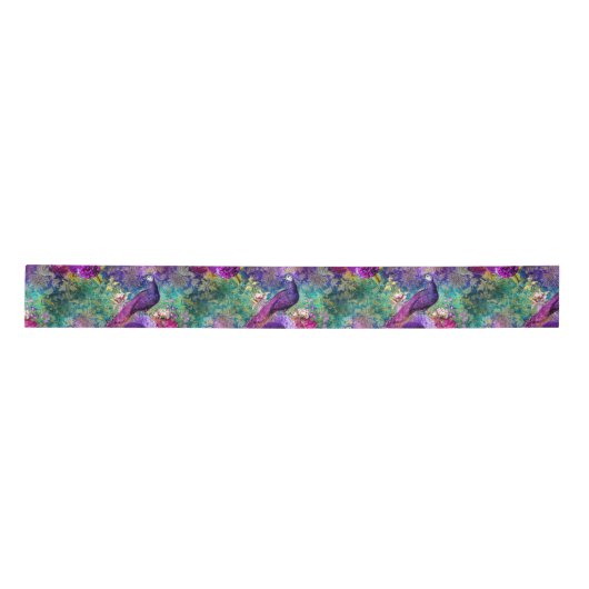 Vibrant Illustrated Peacock Pattern Lint (Voorkant)
