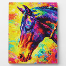 Vibrant Impasto Horse Portrait Colorful Wild Fotoplaat