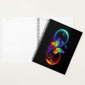Vibrant infinity with rainbow butterfly on black (Devant avec enveloppe)