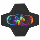 Vibrant infinity with rainbow butterfly on black (Plat)