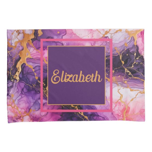 Vibrant Ink Fusion Kussensloop (Voorkant-Rechts)