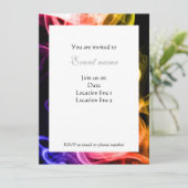 Vibrant Jaune Orange Violet Abstrait Invitation fu (Debout devant)