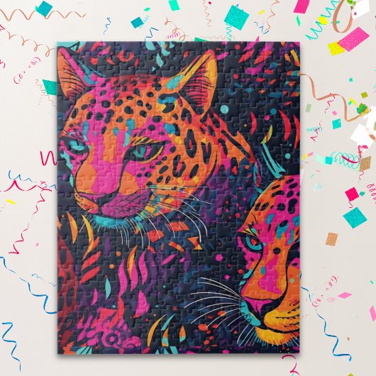 Vibrant Jungle Leopard Pattern  Legpuzzel