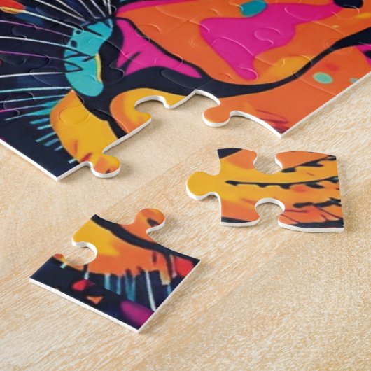 Vibrant Jungle Leopard Pattern Legpuzzel (Zijkant)