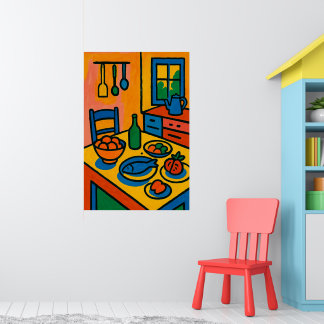Vibrant Kitchen Still Life Poster