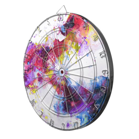 Vibrant kleurig Abstract schilderen Dartbord (Voorkant Rechts)