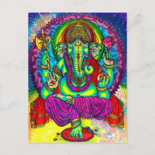 Vibrant kleurig ganesh Painting Briefkaart