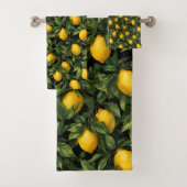 Vibrant Lemon Citrus Tree Pattern Bad Handdoek (Insitu)