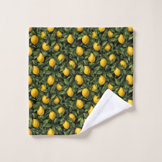 Vibrant Lemon Citrus Tree Pattern Bad Handdoek (Wasdoekje)
