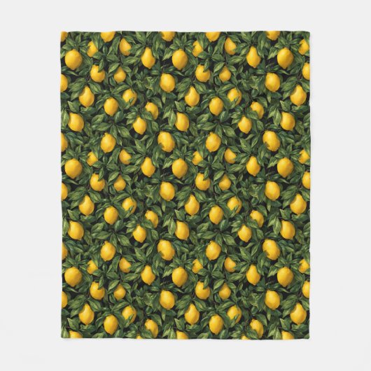 Vibrant Lemon Citrus Tree Pattern Fleece Deken (Voorkant)